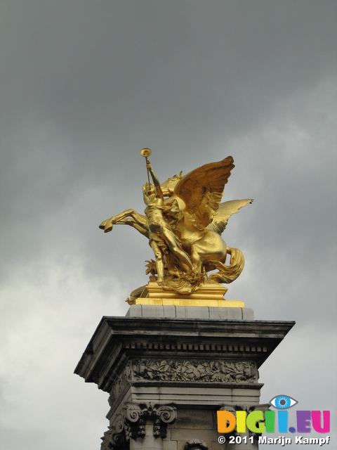 SX18324 Golden statue on Pont Alexandre III, Paris, France